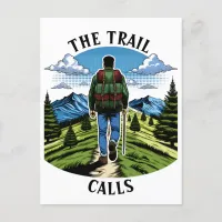 Man Hiking a Trail like the A.T. Postcard