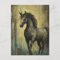 Dark Grunge Unicorn Postcard