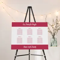 Cherry Magenta 6 Table Seating Chart Foam Board