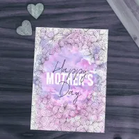 Purple Artistic Watercolor Black Ink Mother's Day Postcard