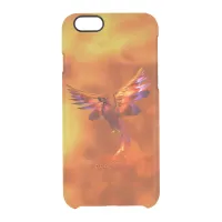 Colorful Phoenix Flying Against a Fiery Background Clear iPhone 6/6S Case