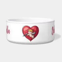 Cupid on Red Heart Bowl