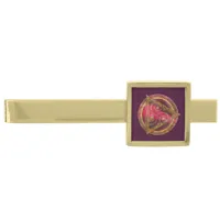 Crimson Celtic Mandala of Energy Gold Finish Tie Bar