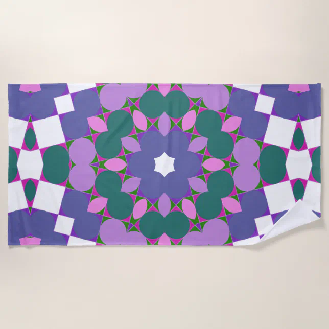 Vintage multicolor pattern beach towel