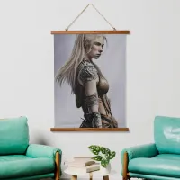 Scandinavian Female Warrior Fantasy Art Poster Hanging Tapestry