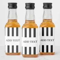 Add Your Text Black & White Referee Liquor Bottle Label