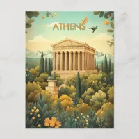 Athens Greece Travel Postcard