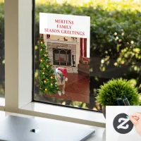 Santa GSD Dog Christmas Tree Home Store Vinyl 8x11 Window Cling