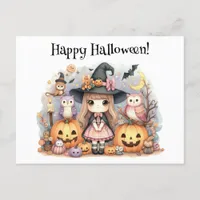 Cute Happy Halloween Kawaii  Postcard