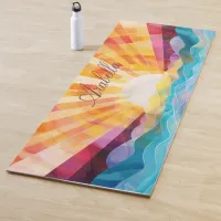 Abstract Artistic Sun Rays And Sea Yoga Mat