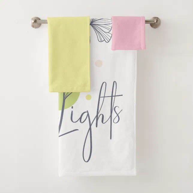 Dream Lights Floral Pastel Colors Bath Towel Set