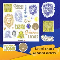 Gahanna Lions Blue and Yellow Vinyl Sticker Sheet