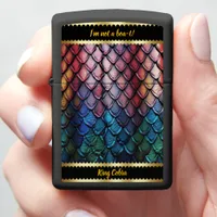 Shimmering multicolored snakeskin in natural light zippo lighter