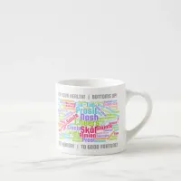 Colorful Word Art Cheers in Many Languages Espresso Cup