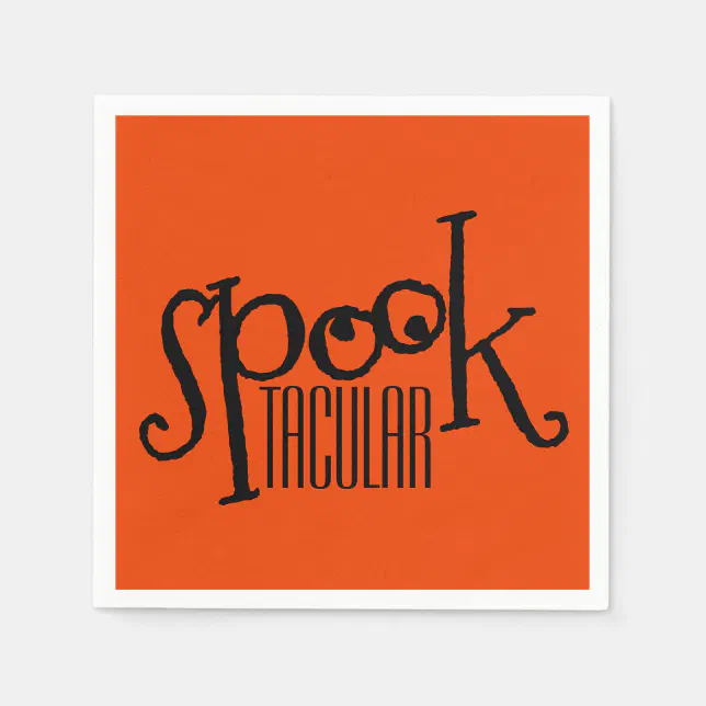 Funny Orange Black Eyeballs Spooktacular Pun Napkins