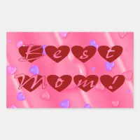 Best Mom in Hearts Rectangular Sticker