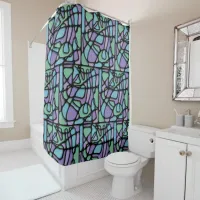 Neuroart Stained Glass Shower Curtain