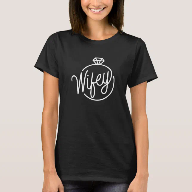 Wifey Modern Black Script White Womens T-Shirt