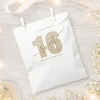 Gold Glitter Script Sweet 16 Birthday Favor Bag