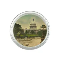 United States Capitol from Library Steps Date 1898 Ring