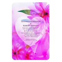 Floral Heart Dewdrops Purple Hibiscus Flowers Wed Magnet