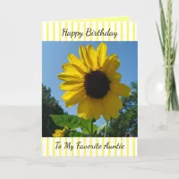Happy Birthday Auntie, Sunflower Photography Holiday Card