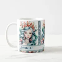 Mermaid with Seafoam Green and Coral Colors  Coffee Mug