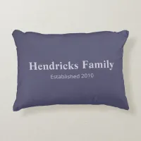 Purple Family Name "Established" with Back Pattern Accent Pillow