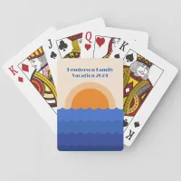 Ocean sunset minimalist scene poker cards