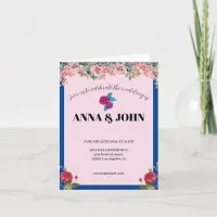 Blush pastel flower elegant wedding invitations