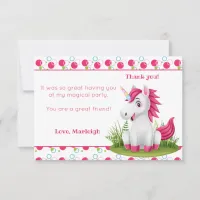 Cute Unicorn Thank You card with Polka Dots