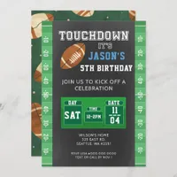 Touch Down Superbowl Boy Football Birthday Invitation