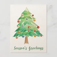 Watercolor Christmas Tree Corporate Holiday Card