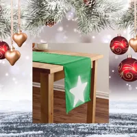 Simple White Decor Christmas on Green | Medium Table Runner