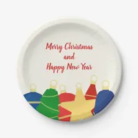 Beaded garland with retro Christmas ornaments Paper Plates