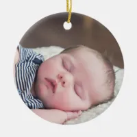 My First Christmas Baby Photo, Name and Year Ceramic Ornament