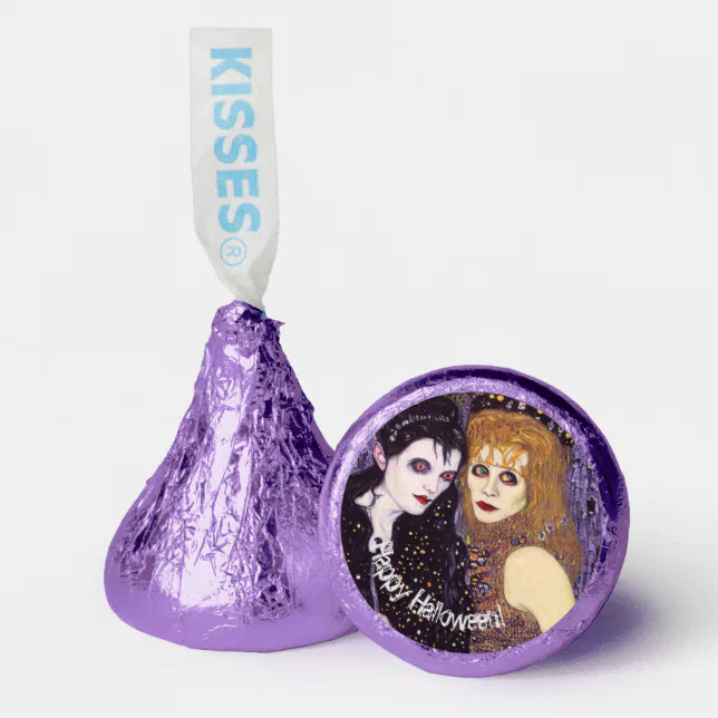 Vampire and witch in Halloween Hershey®'s Kisses®