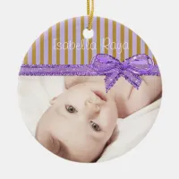 Personalize this Purple & Brown Photo Ornament