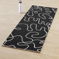 Personalized Black and White Squiggles Yoga Mat