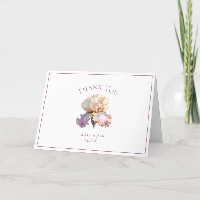 Custom Thank You Wedding Label, Blush Flower