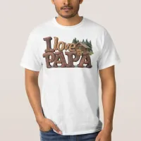 *~* Rustic AP86 I LOVE PAPA Father's Day T-Shirt