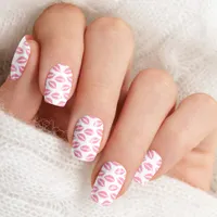 Light Pink Lip Print Minx Nail Art