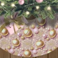 Pink Gold Christmas Pattern#31 ID1009 Brushed Polyester Tree Skirt