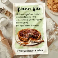 Pecan Pie Recipe Personalized Kitchen Towel