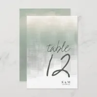 Watercolor Reflections Table Number Sage ID774