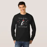 Sleigh All Day Then Rosé Funny Christmas Cat T-Shirt