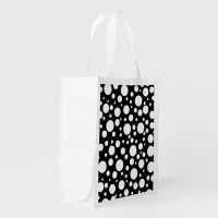 White Polka Dots on Black | Grocery Bag