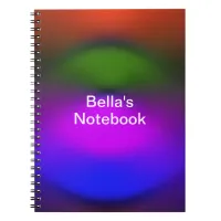 Custom Add Name Neon Blue, Purple, Green & Orange Notebook