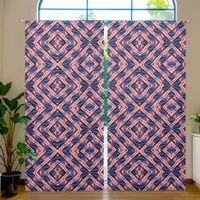 American Flag in the Wind Waving Banner Tiled Blackout Curtains