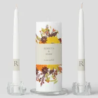 Monogram Personalized Flower Botanical Wedding Unity Candle Set